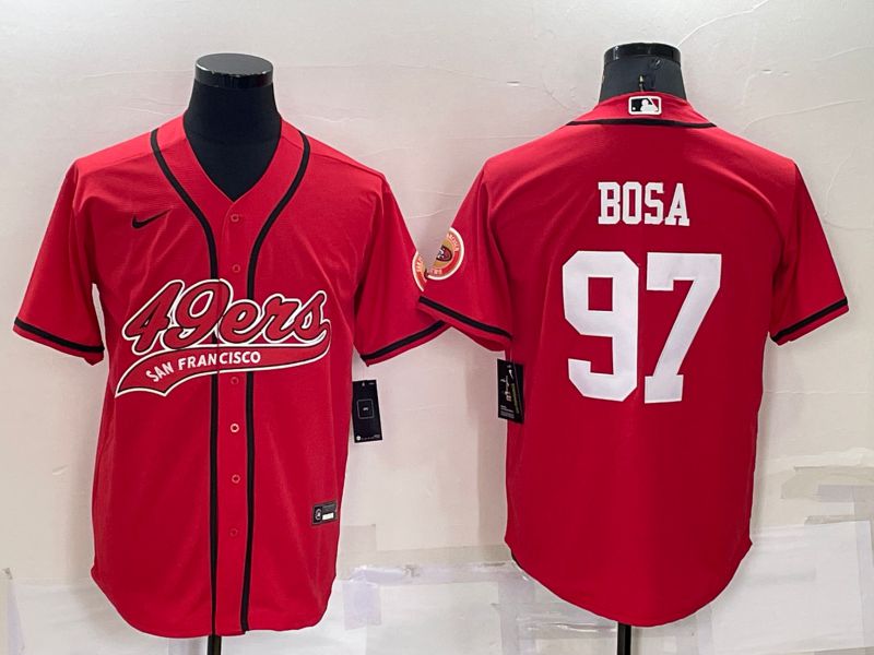 Men San Francisco 49ers #97 Bosa Red Nike Co branded NFL Jersey->new york yankees->MLB Jersey